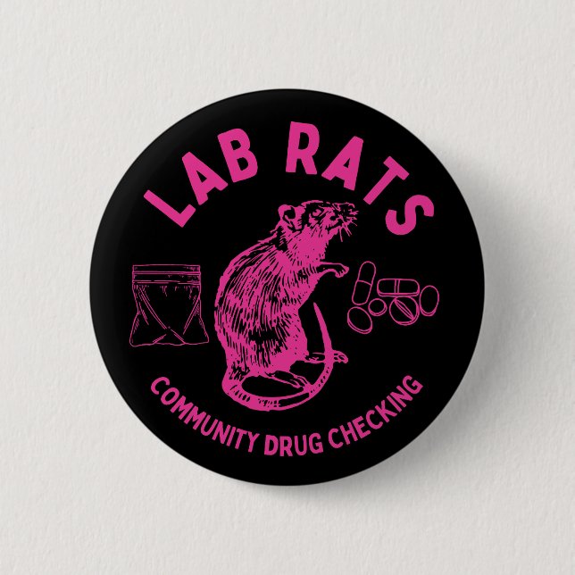 Harm Reduction Sisters Lab Rats Logo Button (Front)