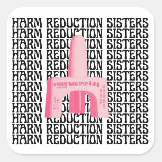 Harm Reduction Sisters Pink Narcan Square Sticker