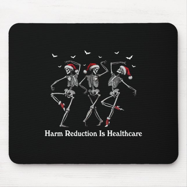 Harm Reduction Skeleton Dancing Christmas Overdose Mouse Pad (Front)