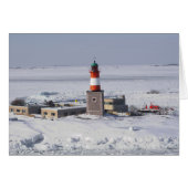 Harmaja Lighthouse In Ice Helsinki Finland Card (Front Horizontal)