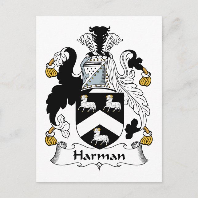 Harman Family Crest Postcard (Front)