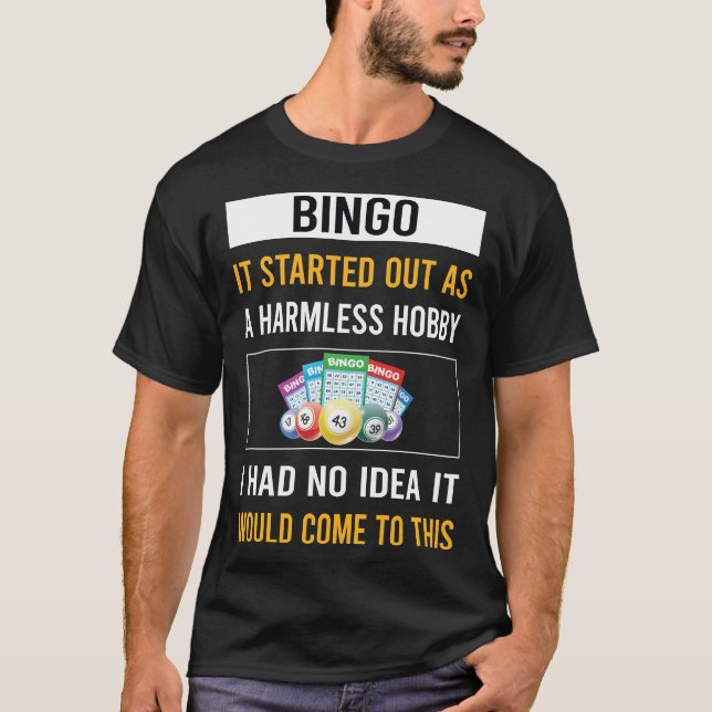 Harmless Hobby Bingo T-Shirt (Front)