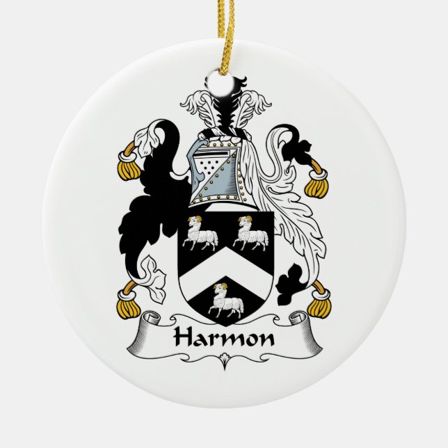 Harmon Family Crest Ceramic Ornament (Front)