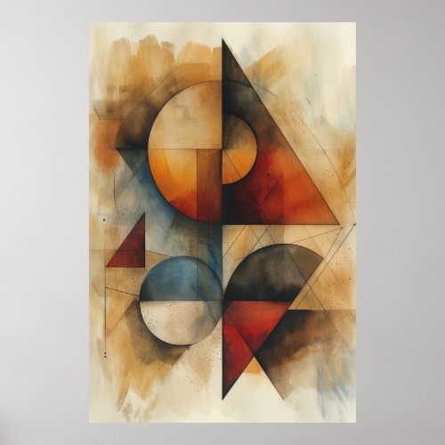 Harmonic Convergence Abstract Geometry Poster