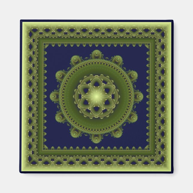 Harmonic green mandala magnet (Front)