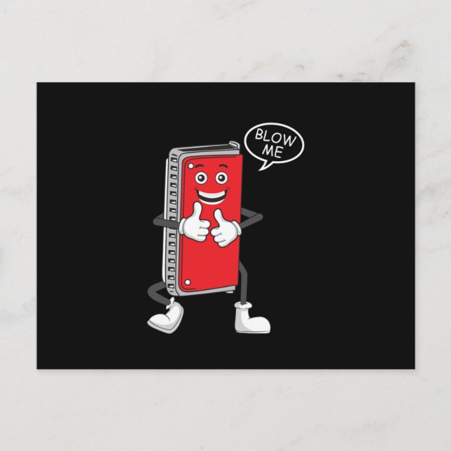 Harmonica Blow Me Blues Jazz Instrument Band Gift Postcard (Front)