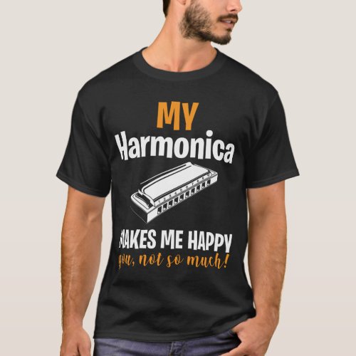 Harmonica blues musician luck instrument T_Shirt