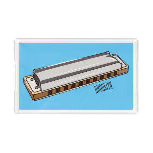 Harmonica cartoon illustration acrylic tray