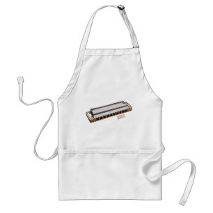 Harmonica cartoon illustration adult apron