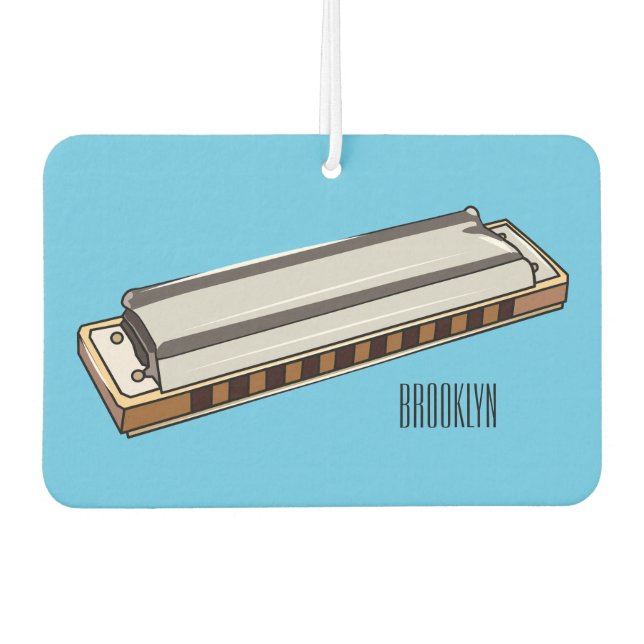 Harmonica cartoon illustration air freshener (Front)