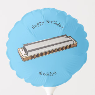 Harmonica cartoon illustration balloon