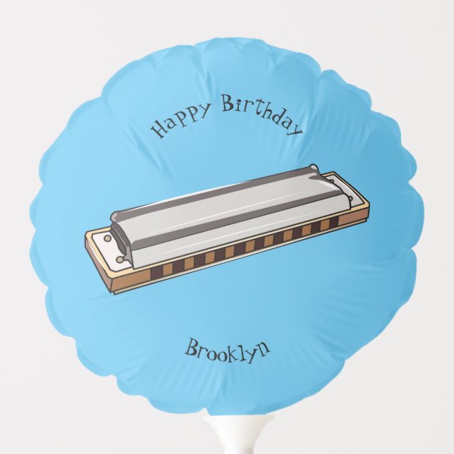 Harmonica cartoon illustration balloon (Front)