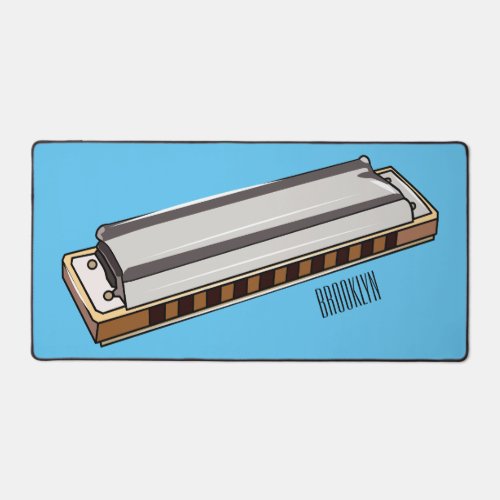 Harmonica cartoon illustration desk mat