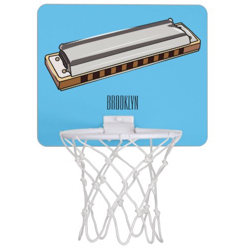 Harmonica cartoon illustration mini basketball hoop