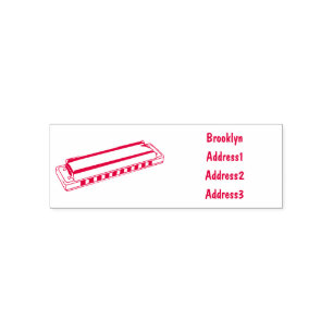Harmonica cartoon illustration self-inking stamp