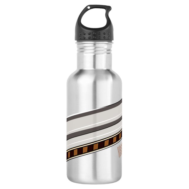 Harmonica cartoon illustration stainless steel water bottle (Front)