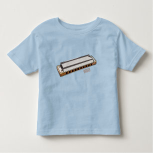 Harmonica cartoon illustration toddler t-shirt