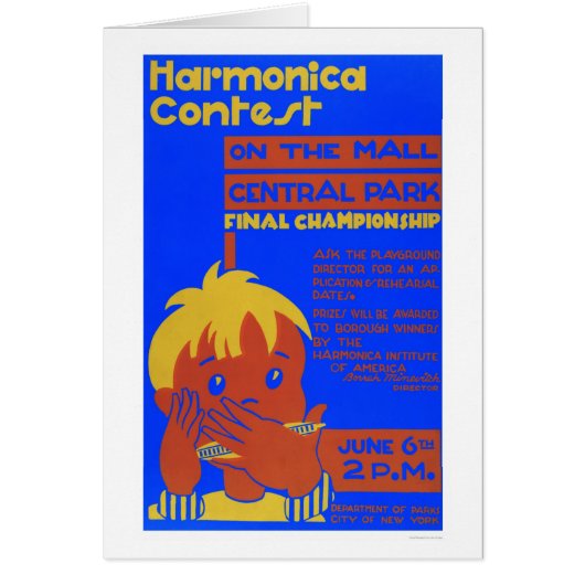 Harmonica Central Park 1937 WPA Cards (Front)