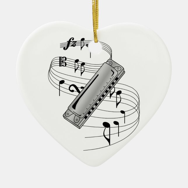 Harmonica Ceramic Ornament (Front)