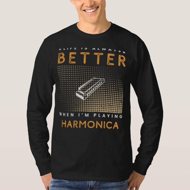 Harmonica Harmony: Lifes Blues Brightened with Eve T-Shirt (Front)