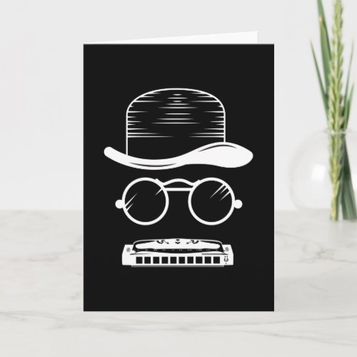 Harmonica Hat Music Instrument Blues Card