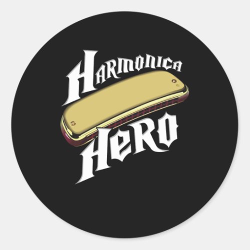 Harmonica Hero Instrument Band Blues Music Gift Classic Round Sticker
