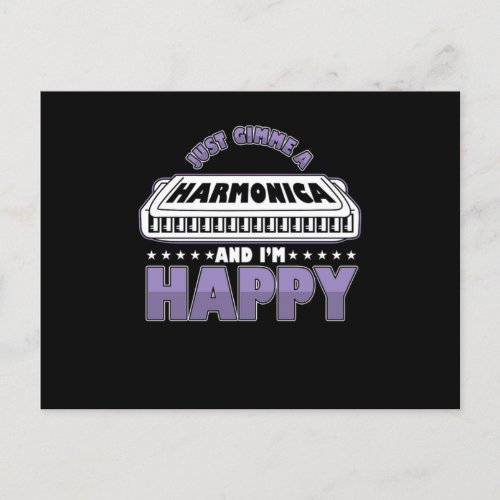 Harmonica Instrument Music Acoustic Blues Gift Postcard