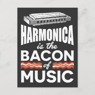 Harmonica is the Bacon Of Music Funny Orchestra Postcard