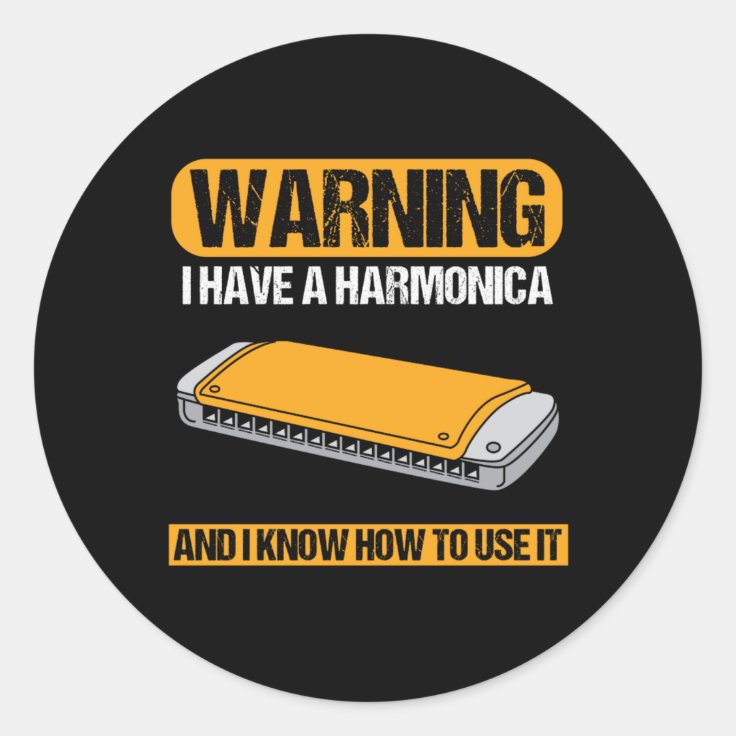 Harmonica Know How To Use It Blues Music Band Gift Classic Round
