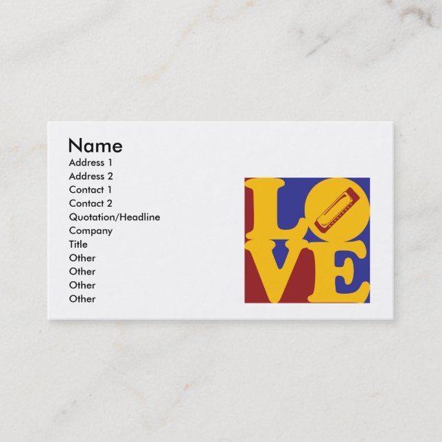 Harmonica Love Business Card (Front)