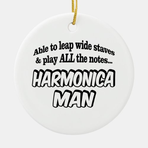 Harmonica Man _ Music Superhero Ceramic Ornament