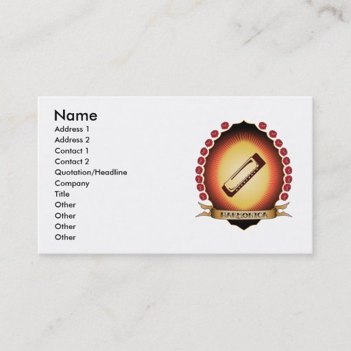 Customizable Harmonica Mandorla Business Card Templates
