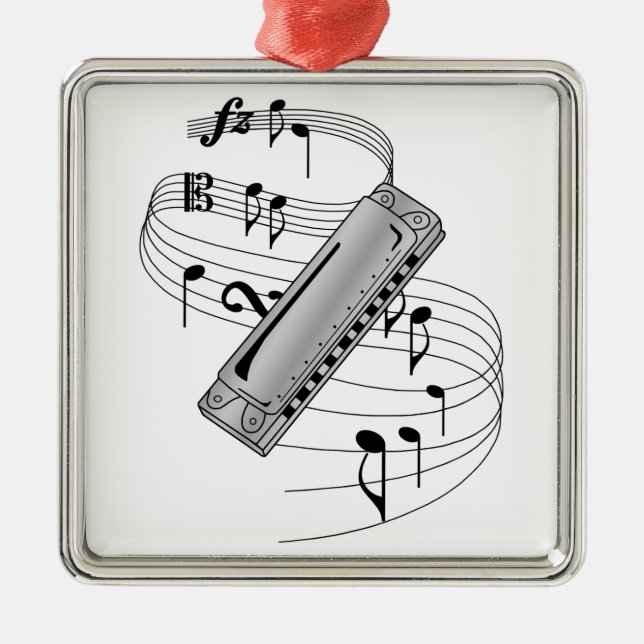 Harmonica Metal Ornament (Front)