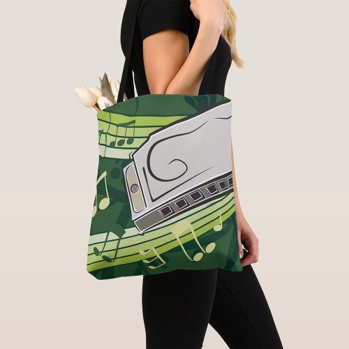 Harmonica Music Tote Bag