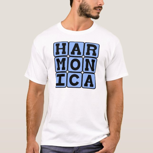 Harmonica, Musical Instrument T-Shirt (Front)