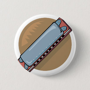 harmonica pinback button