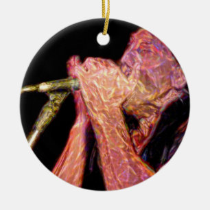 harmonica player artistic version musician ceramic ornament