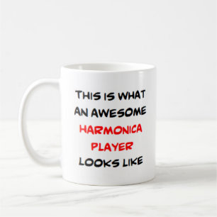 harmonica player, awesome coffee mug