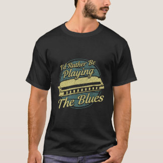 Harmonica Player Blues Music Musician T-Shirt
