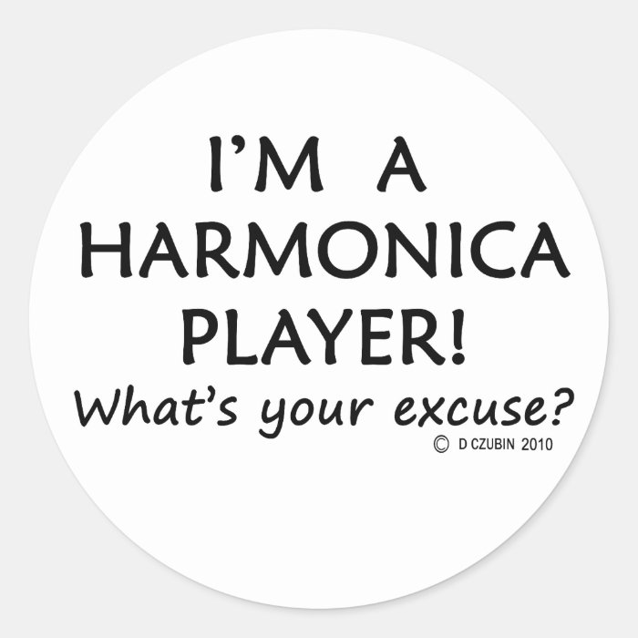 Harmonica Player Excuse Stickers