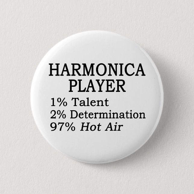 Harmonica Player Hot Air Button (Front)