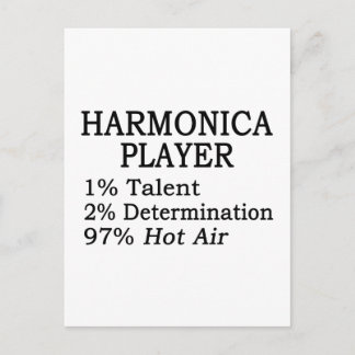 Harmonica Player Hot Air Postcard