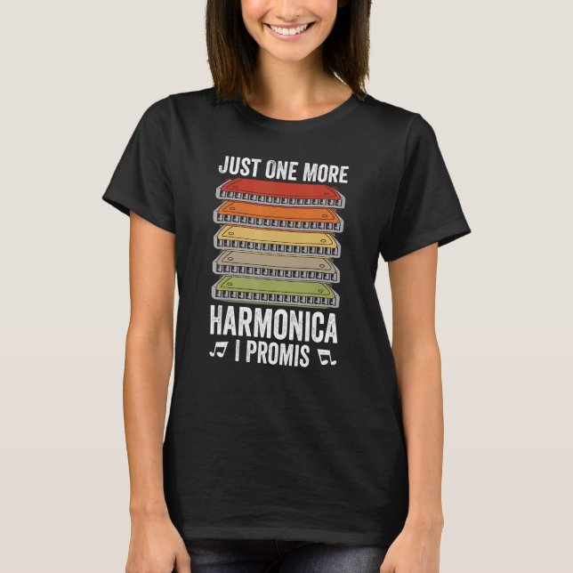 Harmonica Player Mouth Organ Blues Musician Harmon T-Shirt (Front)