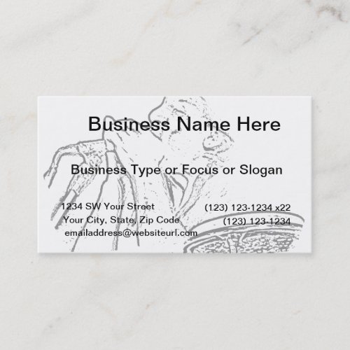 Harmonica Player with drum outline Business Card