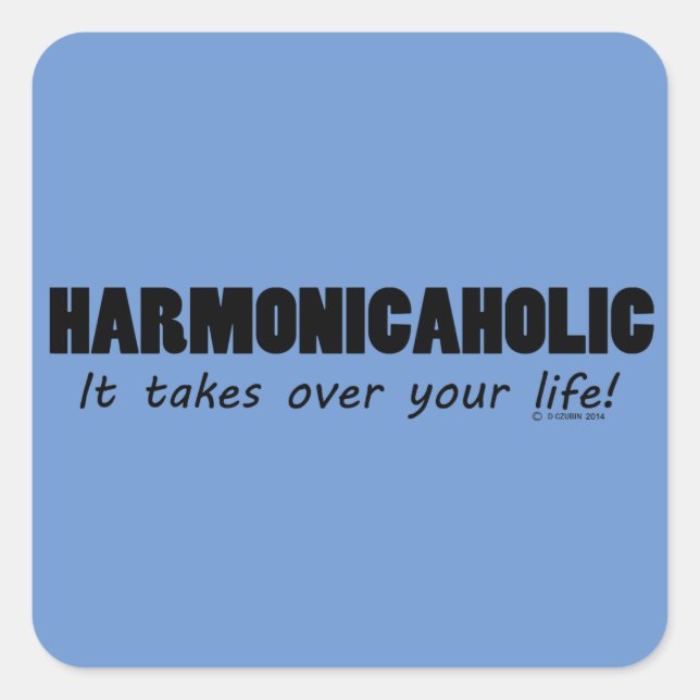 Harmonicaholic Life Square Sticker (Front)