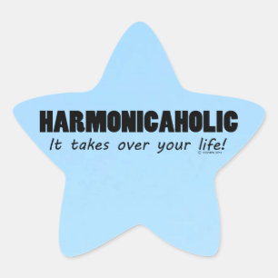 Harmonicaholic Life Star Sticker