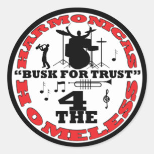 Harmonicas for the Homeless Classic Round Sticker