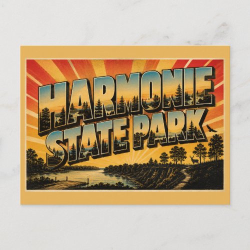 Harmonie State Park Indiana Wabash River Forest Postcard