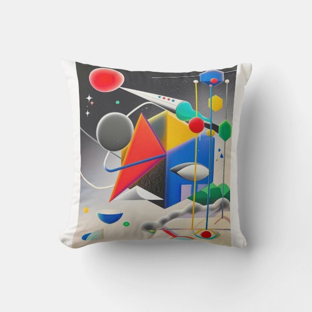 Harmonious blend of textures, gradients throw pillow (Front)