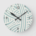 Harmonious Blue Abstract Stylized Yarn Ball Round Clock